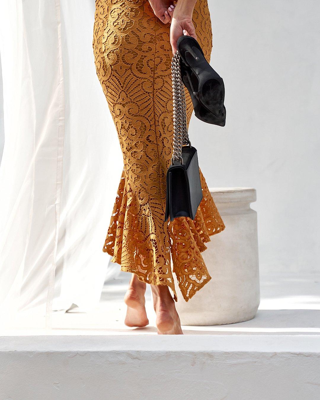 LEANNE Dress - Mustard - Drop Dead Dollbaby
