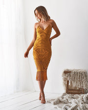 KHALEESI Dress - Mustard - Drop Dead Dollbaby