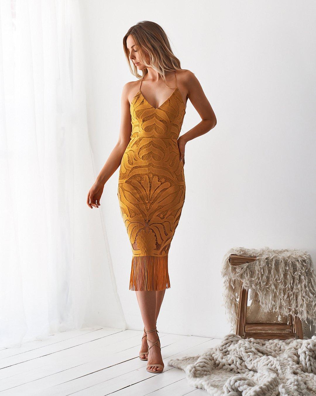 KHALEESI Dress - Mustard - Drop Dead Dollbaby