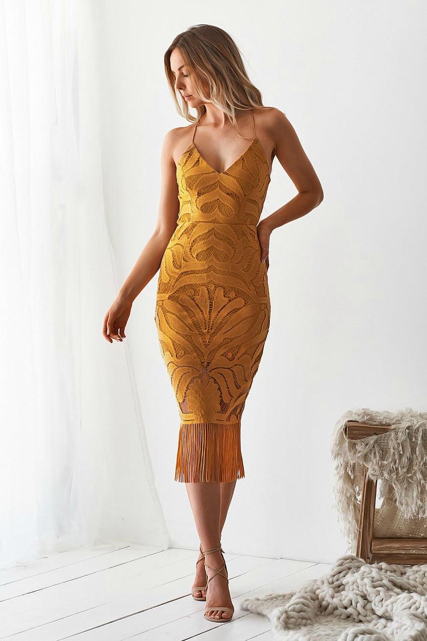 KHALEESI Dress - Mustard - Drop Dead Dollbaby