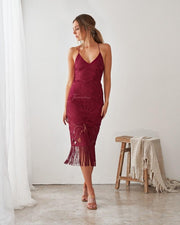 KHALEESI Dress - Burgundy - Drop Dead Dollbaby
