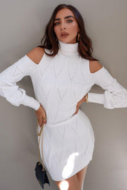 LENI Knit Dress - White - Drop Dead Dollbaby