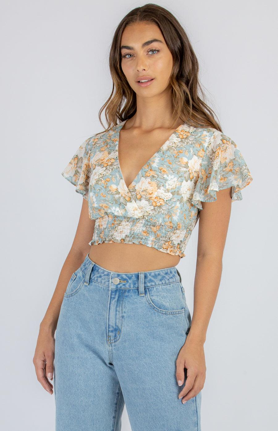 MAGNOLIA Crop - Blue - Drop Dead Dollbaby
