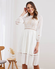 AVRIL Midi Dress - White - Drop Dead Dollbaby