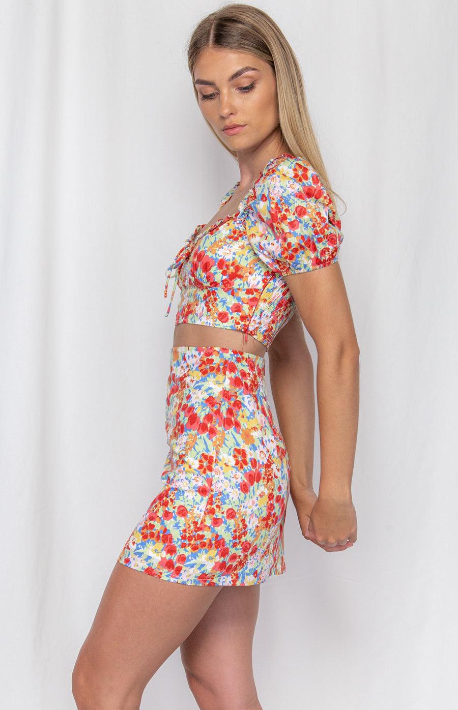 SERENITY Set - Red Floral - Drop Dead Dollbaby