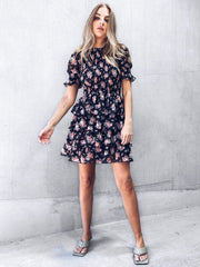 BLAKE Dress - Black Floral - Drop Dead Dollbaby