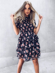 BLAKE Dress - Black Floral - Drop Dead Dollbaby