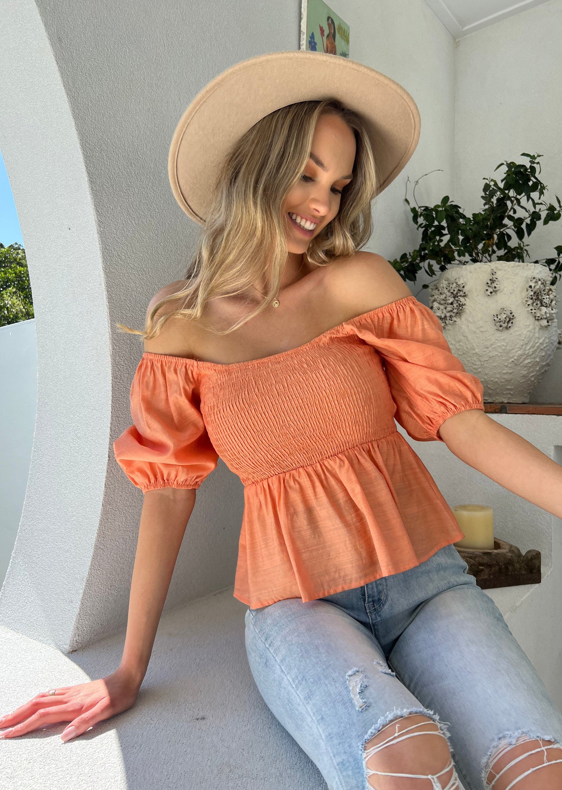 MIRANDA Top - Rockmelon - Drop Dead Dollbaby