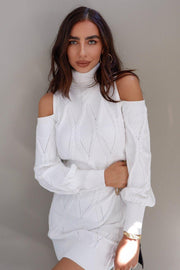 LENI Knit Dress - White - Drop Dead Dollbaby